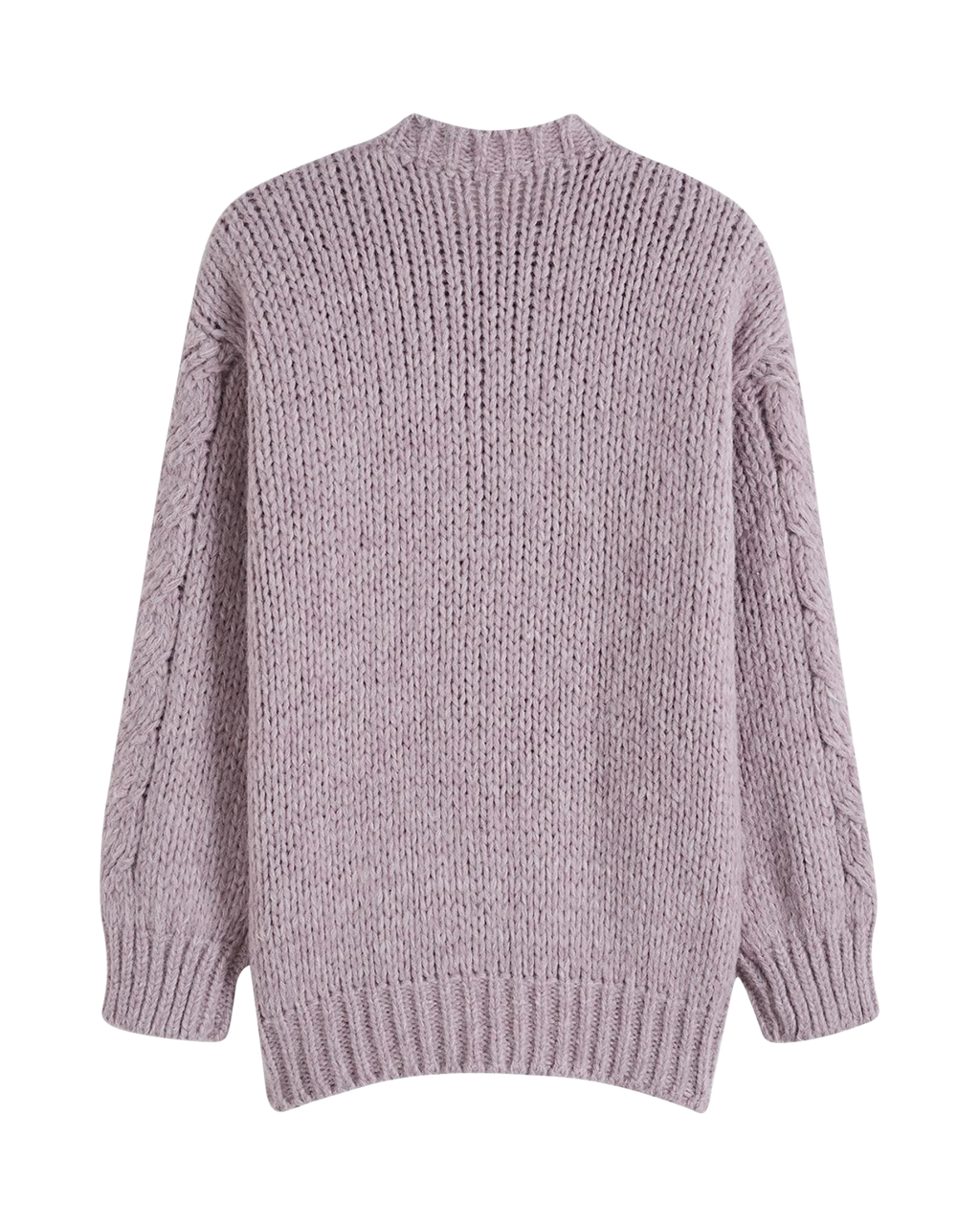 Women's Lilac Cable Crochet Button-Front Cardigan