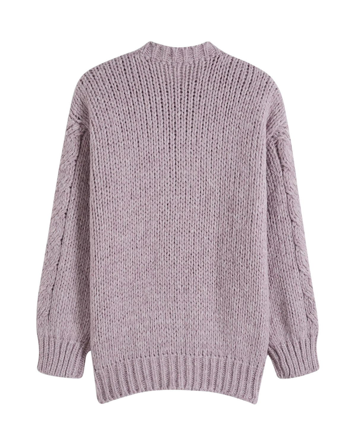 Women's Lilac Cable Crochet Button-Front Cardigan