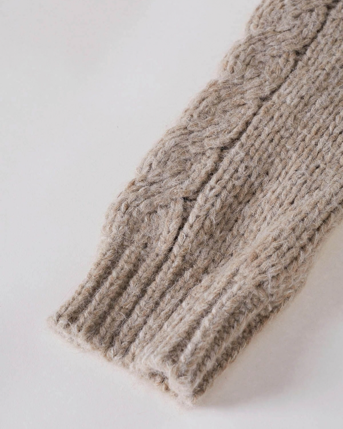 Women's Taupe Cable Crochet Button-Front Cardigan