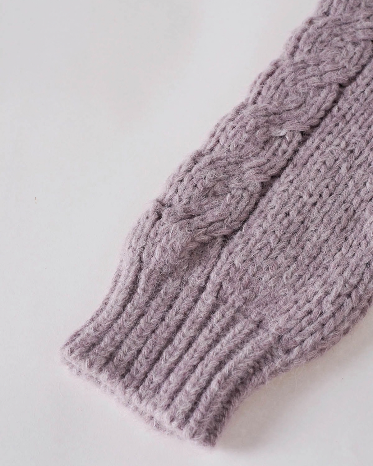 Women's Lilac Cable Crochet Button-Front Cardigan