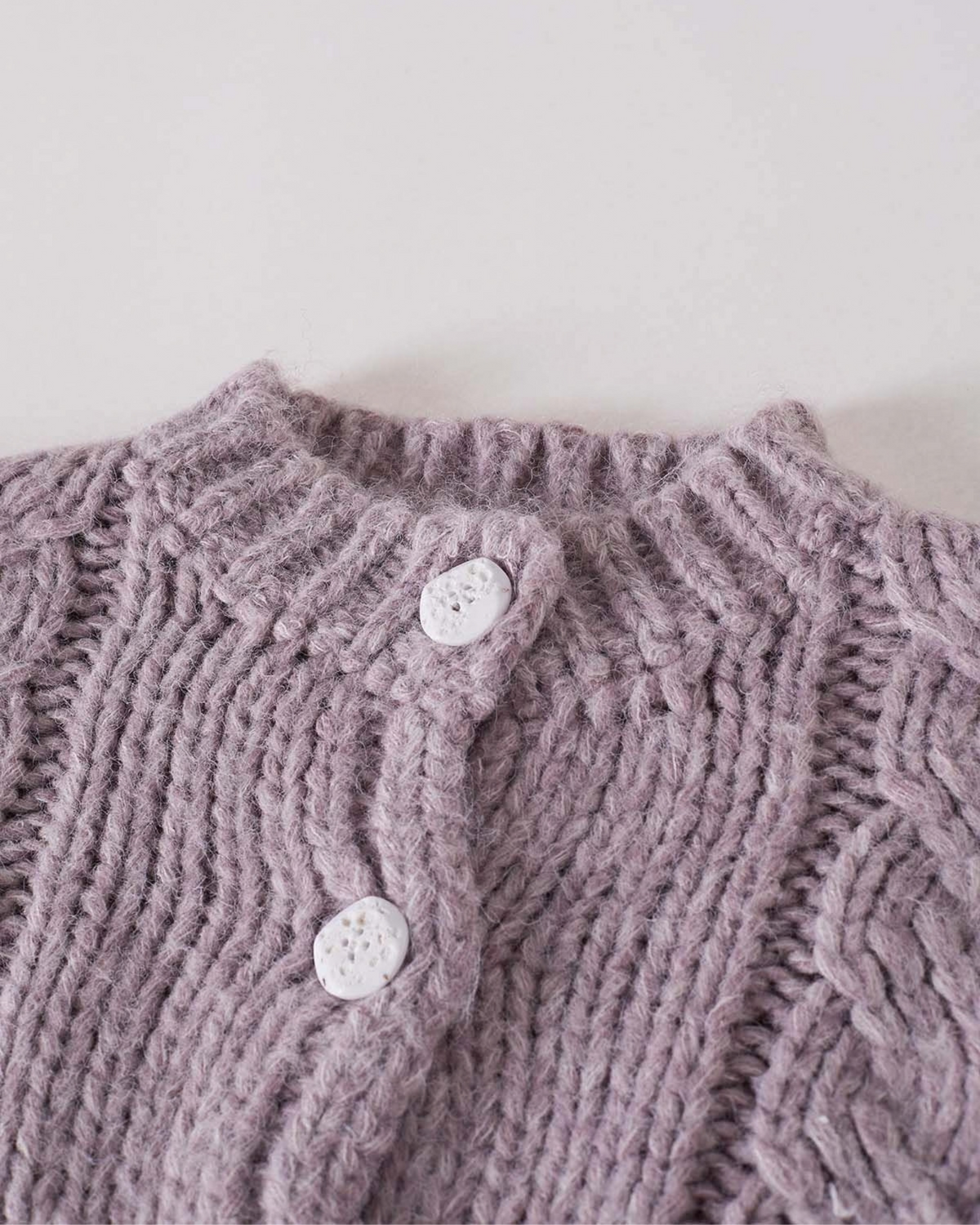 Women's Lilac Cable Crochet Button-Front Cardigan